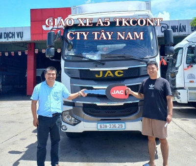 Giao xe Cty Tây Nam JAC A5 TKCONT 3CH