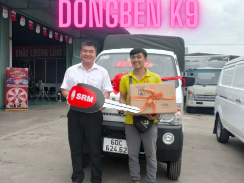 Giao xe DongBen K9 thùng mui bạt cho khách hàng A Huy