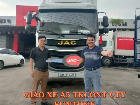 Giao xe Cty Suntone JAC A5 TKCONT 3CH