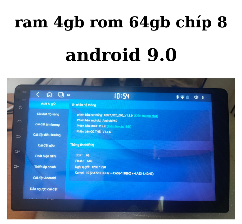 Màn hình android 9inch giá rẻ ram 4gb rom 64gb